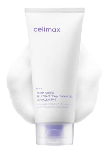CELIMAX DERMA NATURE RELIEF MADECICA pH BALANCING FOAM CLEANSING 셀리맥스 마데시카폼 娴俪美诗积雪草细腻泡沫修复洁面乳